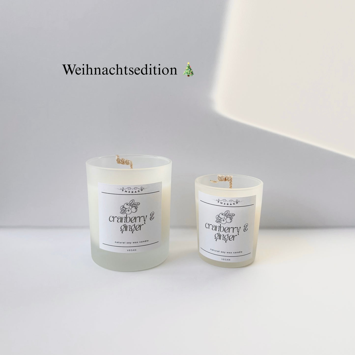 Weihnachtsedition 🎄 Cranberry & Ingwer Duftkerze - 9cl/ 90ml & 20cl/ 200ml