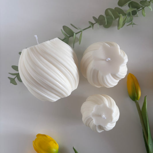 Wellenkerzen - Smxragd - Kerzen und mehr