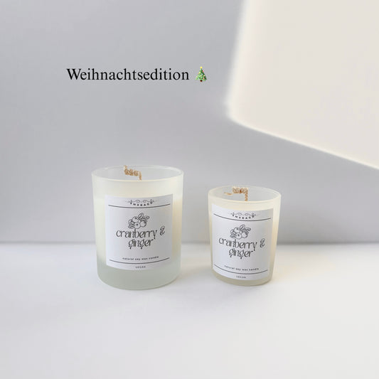 Weihnachtsedition 🎄 Cranberry & Ingwer Duftkerze - 9cl/ 90ml  &  20cl/ 200ml