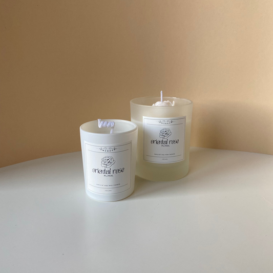 Orientalische Rose | Pfingstrose Duftkerze - 9cl/ 90ml - Smxragd - Kerzen und mehr
